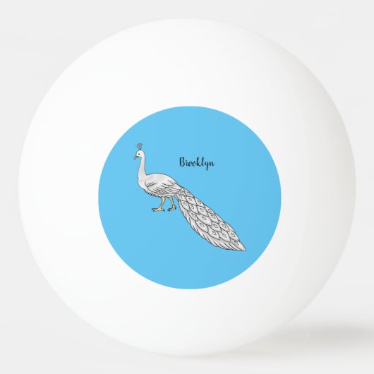 Witte cartoon pingpongbal (Voorkant)