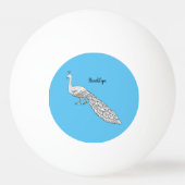 Witte cartoon pingpongbal (Achterkant)