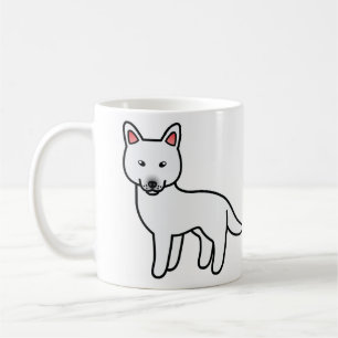 Witte Cartoon Siberische Husky Hond Koffiemok