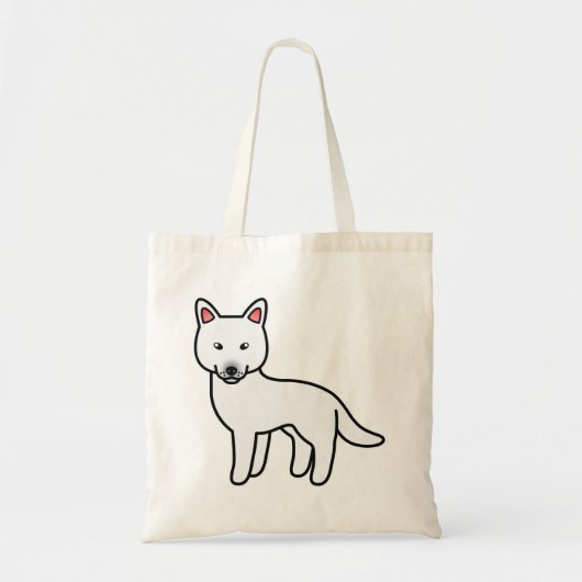 Witte Cartoon Siberische Husky Hond Tote Bag (Voorkant)