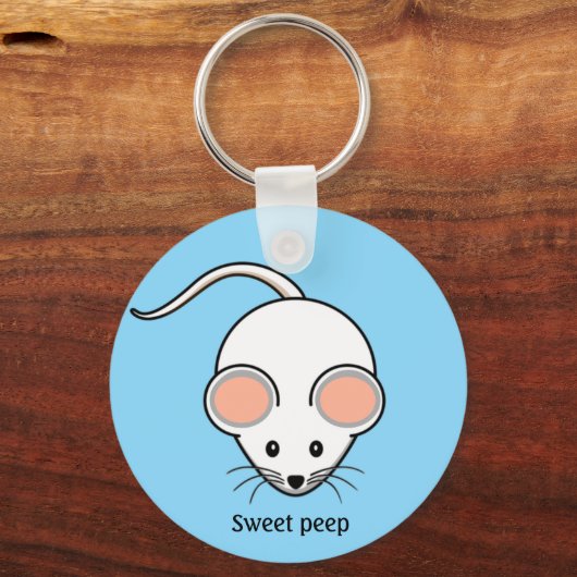 Witte cartoon sleutelhanger (Voorkant)