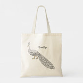 Witte cartoon tote bag (Achterkant)