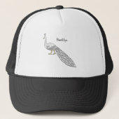 Witte cartoon trucker pet (Voorkant)