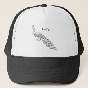 Witte cartoon trucker pet