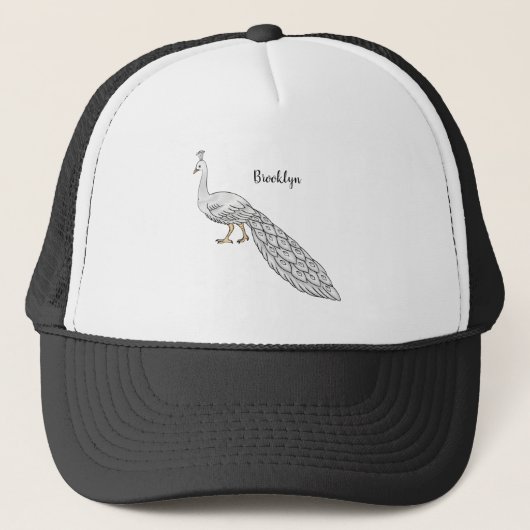 Witte cartoon trucker pet (Voorkant)