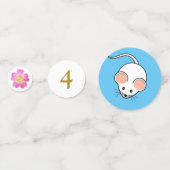 Witte cartoon verjaardag confetti (Achterkanten)