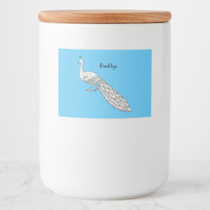 Witte cartoon voedselcontainer etiket