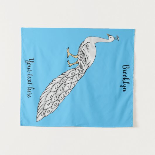 Witte cartoon wandkleed (Voorkant (horizontaal))