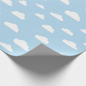 Witte Cartoon wolken op blauw achtergrondpatroon Cadeaupapier (Hoek)