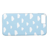 Witte Cartoon wolken op blauw achtergrondpatroon Case-Mate iPhone Case (Achterkant (Horizontaal))