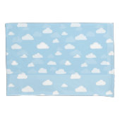 Witte Cartoon wolken op blauw achtergrondpatroon Kussensloop (Voorkant)