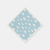 Witte Cartoon wolken op blauw achtergrondpatroon Servet (Hoek)