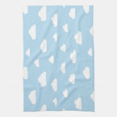 Witte Cartoon wolken op blauw achtergrondpatroon Theedoek (Verticaal)