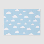Witte Cartoon wolken op blauw achtergrondpatroon Tissuepapier (Voorkant)