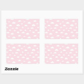 Witte Cartoon wolken op roze achtergrondpatroon Rechthoekige Sticker (Vel)