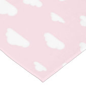 Witte Cartoon wolken op roze achtergrondpatroon Tafelkleed (Gekanteld)