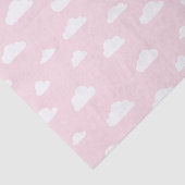 Witte Cartoon wolken op roze achtergrondpatroon Tissuepapier (Detail)