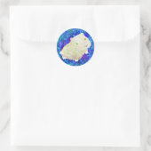 witte cavia ronde sticker (Tas)