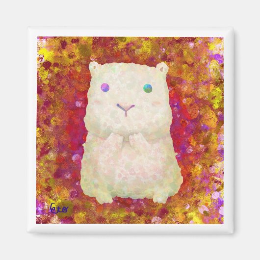 witte cavy (Rood) Magneet (Voorkant)