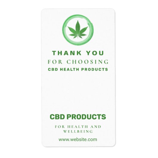 Witte CBD Box Packaging Labels (Voorkant)