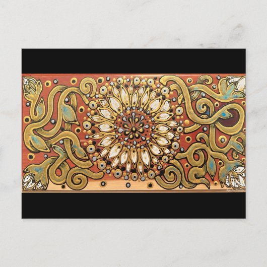 Witte cedar Box Boho Land Flower Briefkaart (Voorkant)