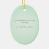 Witte Cello met Boog Custom Mint Music Keramisch Ornament (Achterkant)