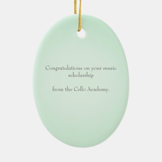 Witte Cello met Boog Custom Mint Music Keramisch Ornament (Achterkant)