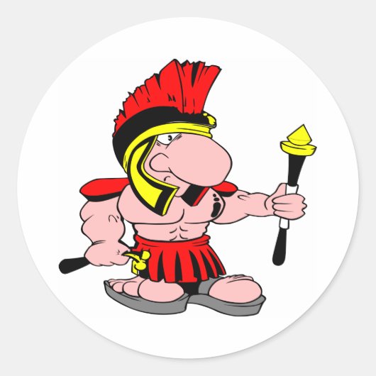 Witte Centuriaanse Sparton Roman Ronde Sticker (Voorkant)