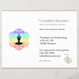 Witte Chakra Energy Healer Foto Reiki Horizontaal Flyer