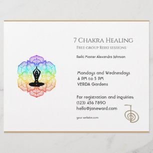 Witte Chakra Energy Healer Foto Reiki Horizontaal Flyer