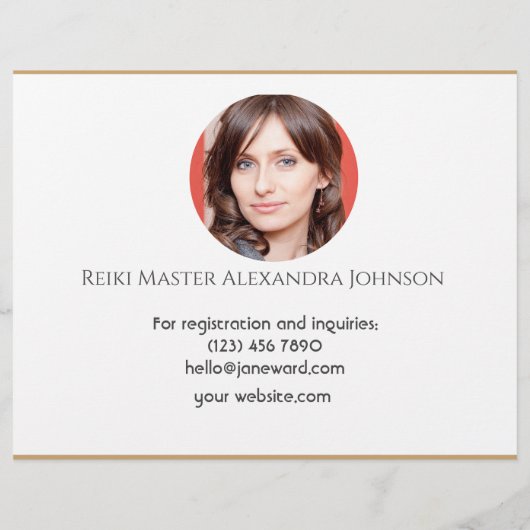 Witte Chakra Energy Healer Foto Reiki Horizontaal Flyer (Achterkant)