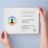 Witte Chakra Energy Healer Foto Reiki Horizontaal Flyer (Hand)