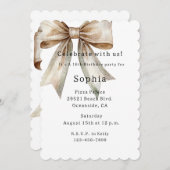 Witte Champagne Moss Bow 16e verjaardag Kaart (Voorkant / Achterkant)