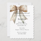 Witte Champagne Moss Bow 16e verjaardag Kaart (Voorkant)