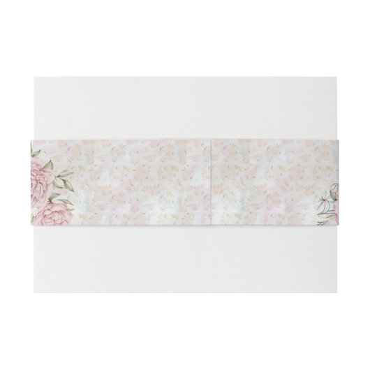  witte champagne pioen bruiloft uitnodigingen wikkel (Achterkant Voorbeeld)