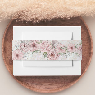  witte champagne pioen bruiloft uitnodigingen wikkel