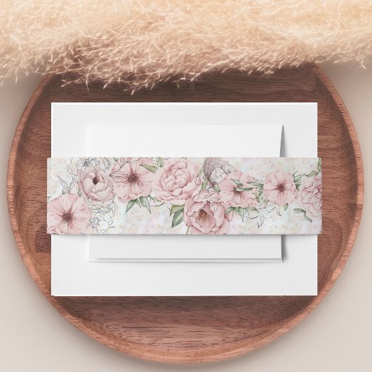  witte champagne pioen bruiloft uitnodigingen wikkel