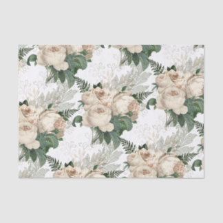 Witte Champagne Rozen Victoriaans tuin Tissuepapier