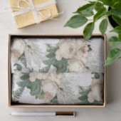 Witte Champagne Rozen Victoriaans tuin Tissuepapier (Geschenk)