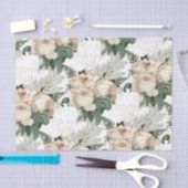 Witte Champagne Rozen Victoriaans tuin Tissuepapier (Craft)