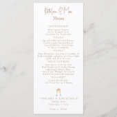 Witte champagne toast verlovingsfeest lang vol menu (Voorkant)