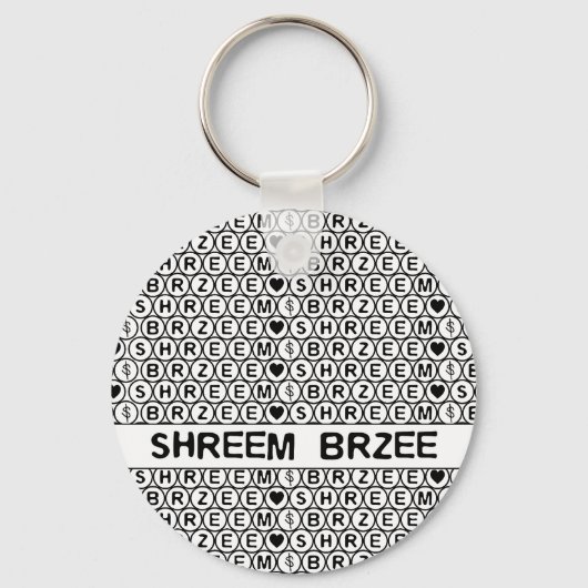 Witte chant Shreem Brzee geld mantra Sleutelhanger (Voorkant)