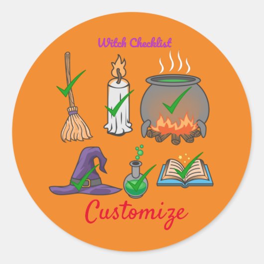 Witte checklist Thunder_Cove Ronde Sticker (Voorkant)