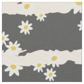 Witte Cheerful Flowers Stof (Close Up)