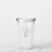 Witte chefsmuts acryl drinkbeker (Achterkant)