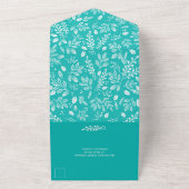 Witte chemicaliën op Turquoise All In One Uitnodiging (Buitenkant)