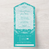 Witte chemicaliën op Turquoise All In One Uitnodiging (Binnen)