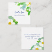 Witte Cherokee Roos Bloemen Waterverf Vierkante Visitekaartje (Voorkant / Achterkant)