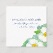 Witte Cherokee Roos Bloemen Waterverf Vierkante Visitekaartje (Achterkant)