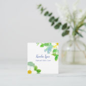 Witte Cherokee Roos Bloemen Waterverf Vierkante Visitekaartje (Staand voorkant)